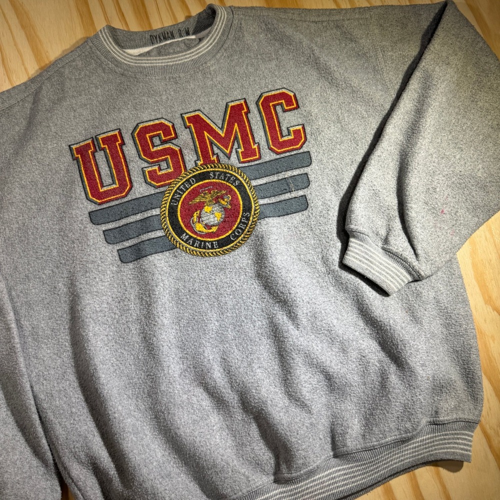 Gear For Sports USMC United States Marine Corps Gray Sweatshirt Mens XL Vintage